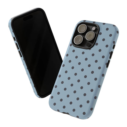 Light Blue with Dark Blue Dot Pattern Phone Case
