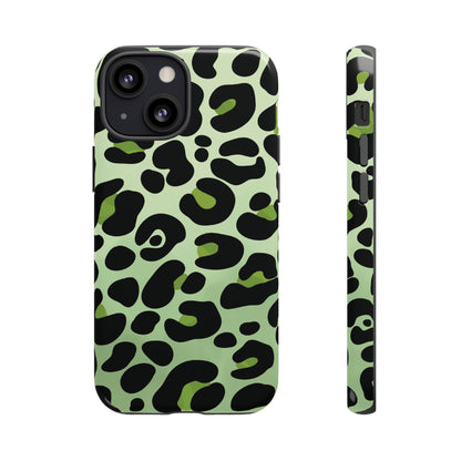 Chic Sage Leopard Print Phone Case