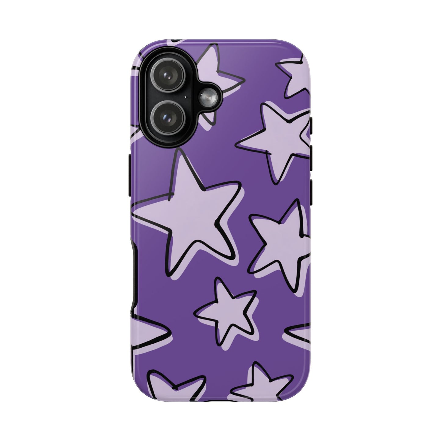 Violet Purple Doodle Star Phone Case