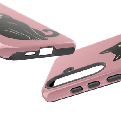 Minimalist Blush Pink & Black Cat Phone Case