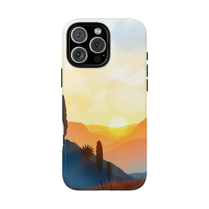 iPhone 16 Pro Max / Glossy Phone Case - Watercolour Sunset Design Phone Case