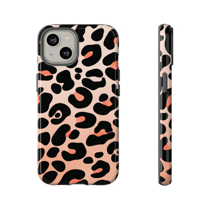 Elegant Peach Leopard Print Phone Case