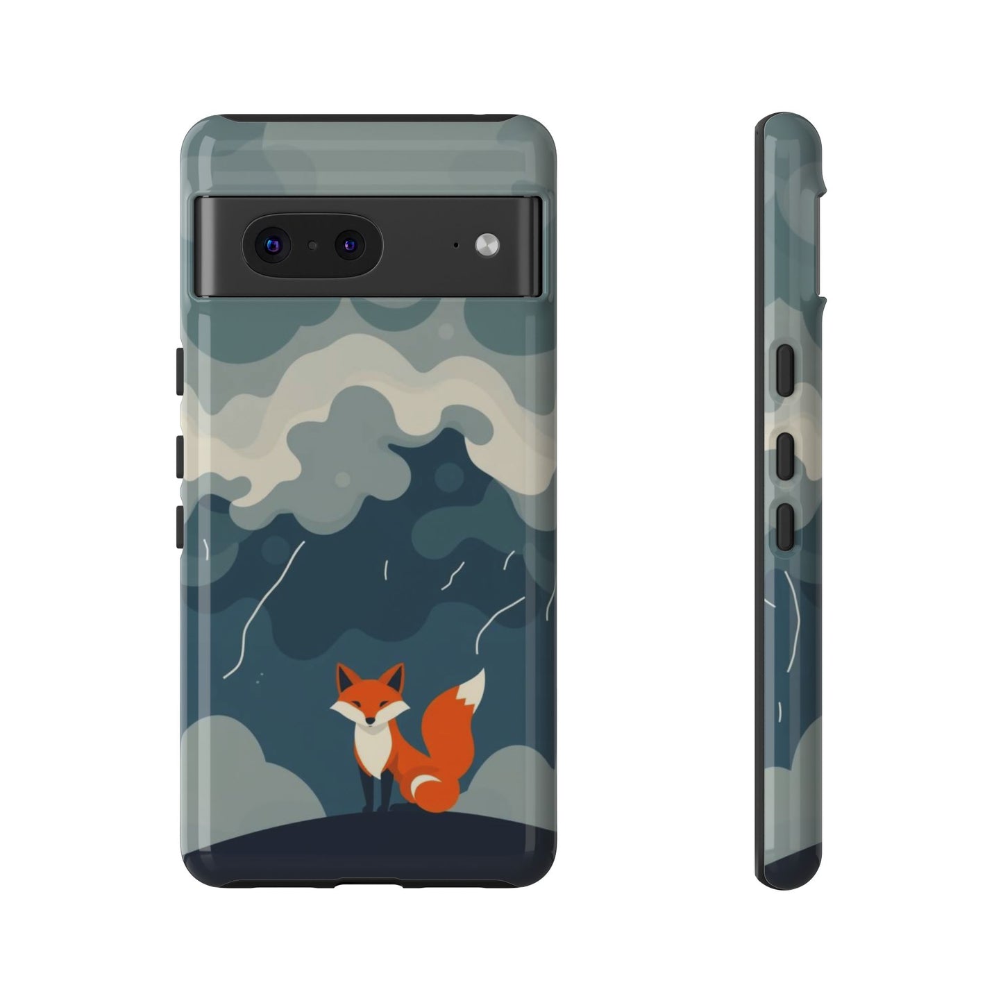 Google Pixel 7 / Glossy Phone Case - Stormy Fox Design Phone Case