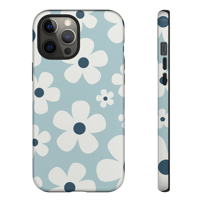 Cute Light Blue Daisy Pattern Phone Case - Blue Phone Case - iPhone 12 Pro Max / Glossy
