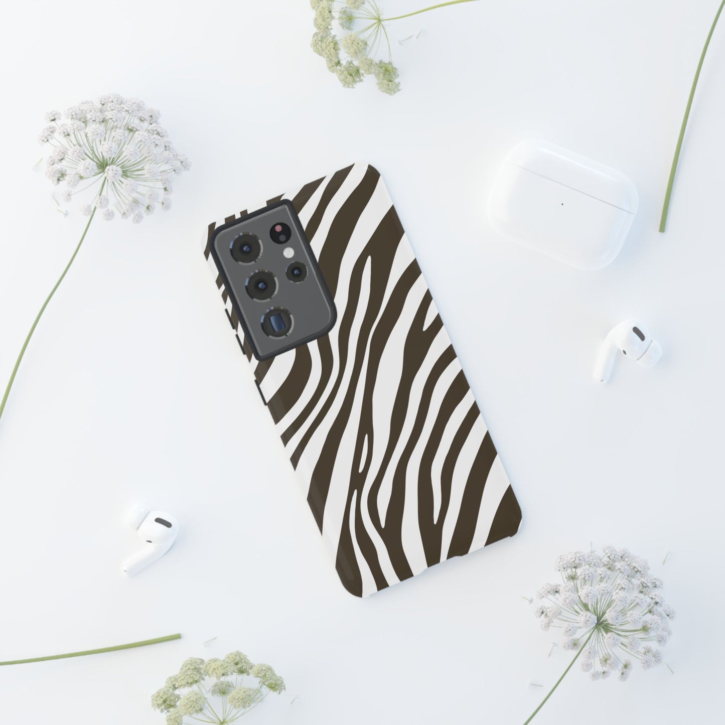 Modern Mocha Zebra Print Phone Case