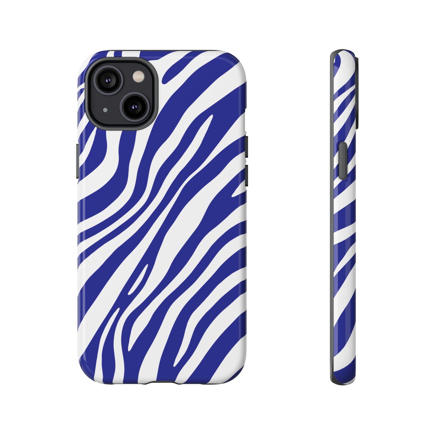 Modern Electric Blue Zebra Print Phone Case