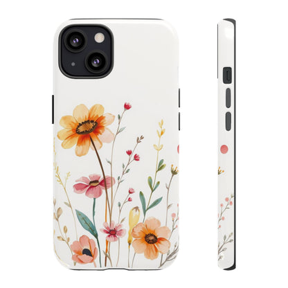 Boho Chic Watercolour Wild Blooms Pattern Phone Case