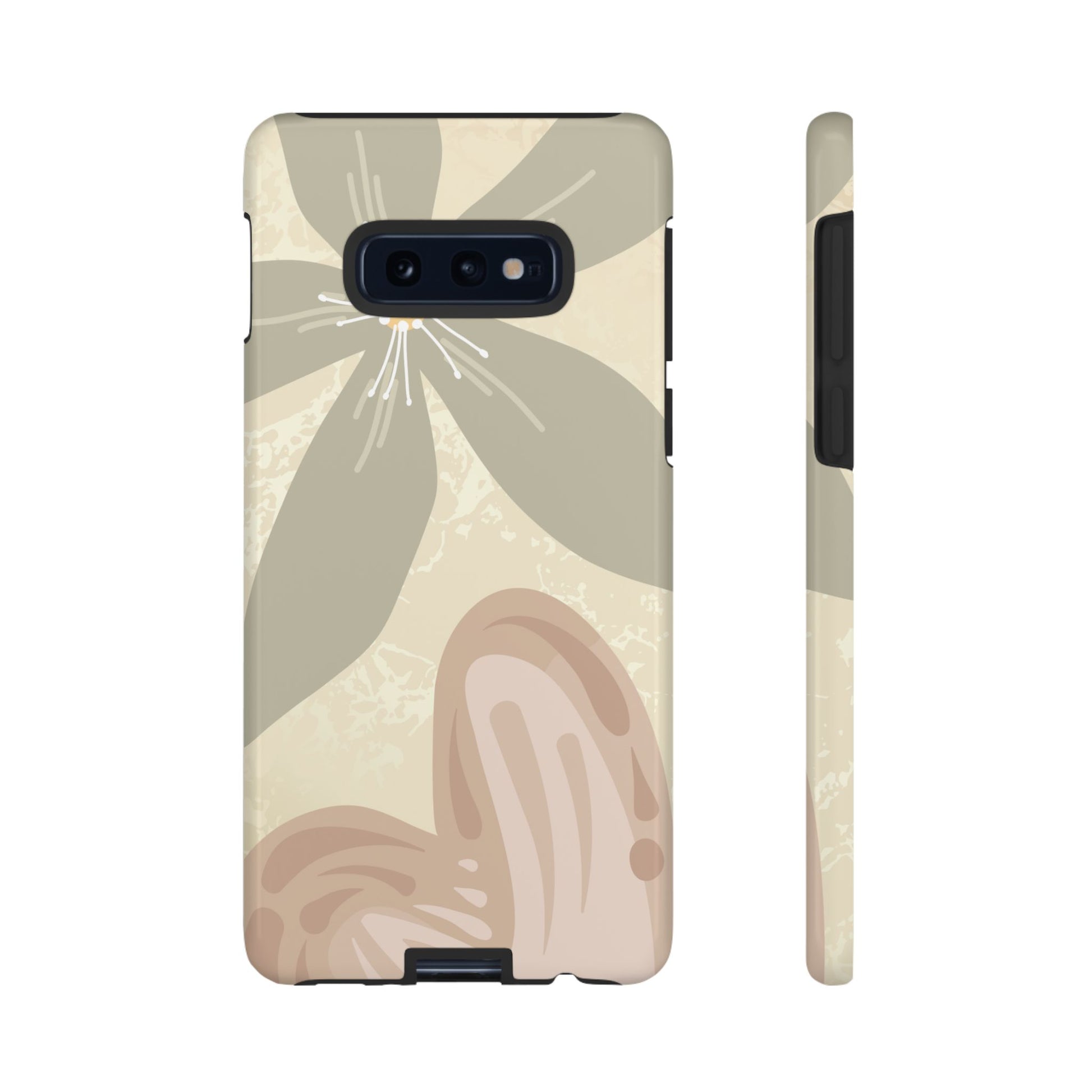 Hibiscus Heart Pattern Phone Case - Beige Phone Case - Samsung Galaxy S10E / Glossy