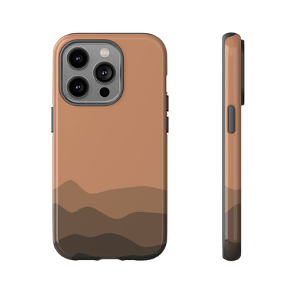 Brown Abstract Waves Protective Phone Case - Brown Phone Case - iPhone 14 Pro / Glossy