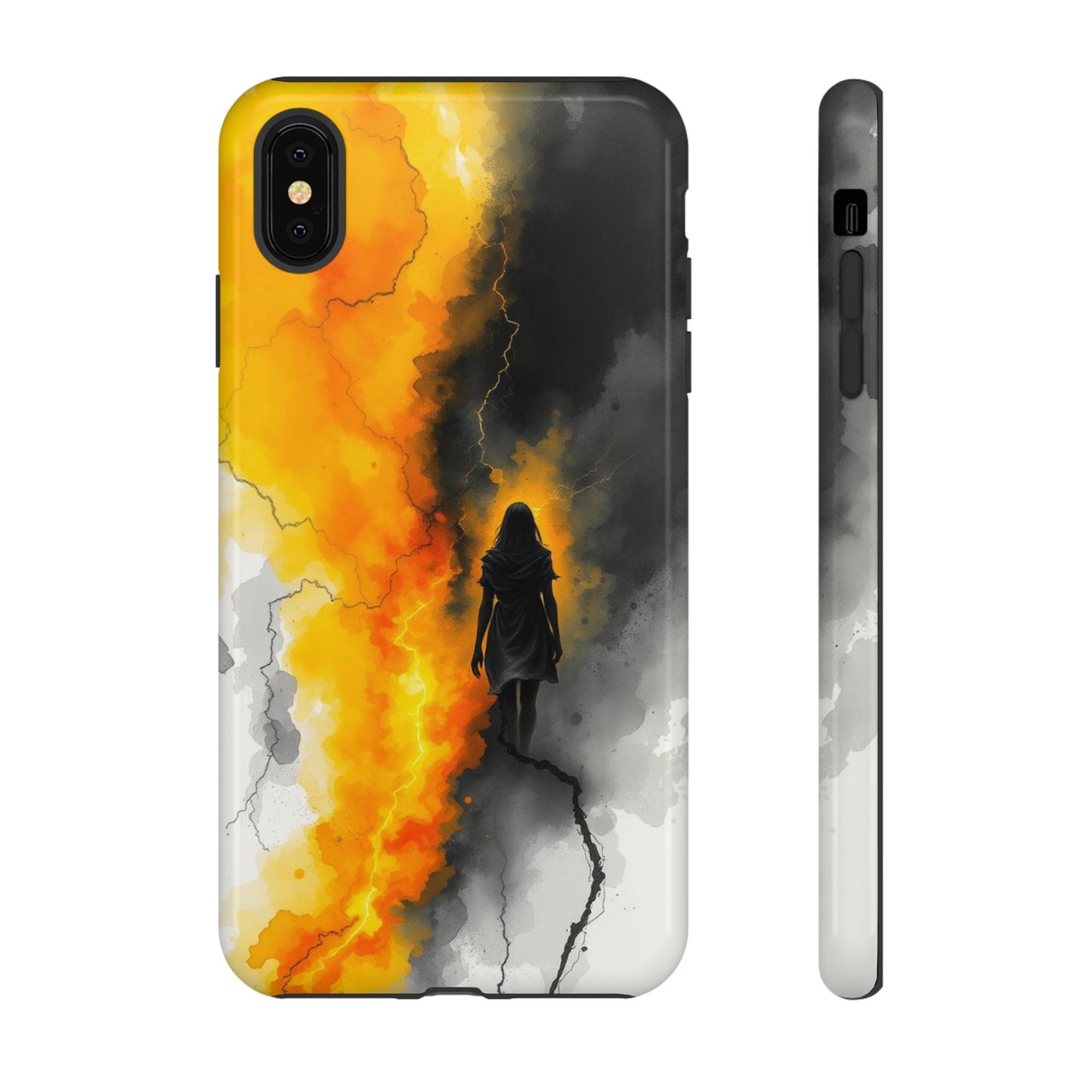 iPhone XS MAX / Glossy Phone Case - Watercolour Gothic Silhouette of a Woman Phone Case