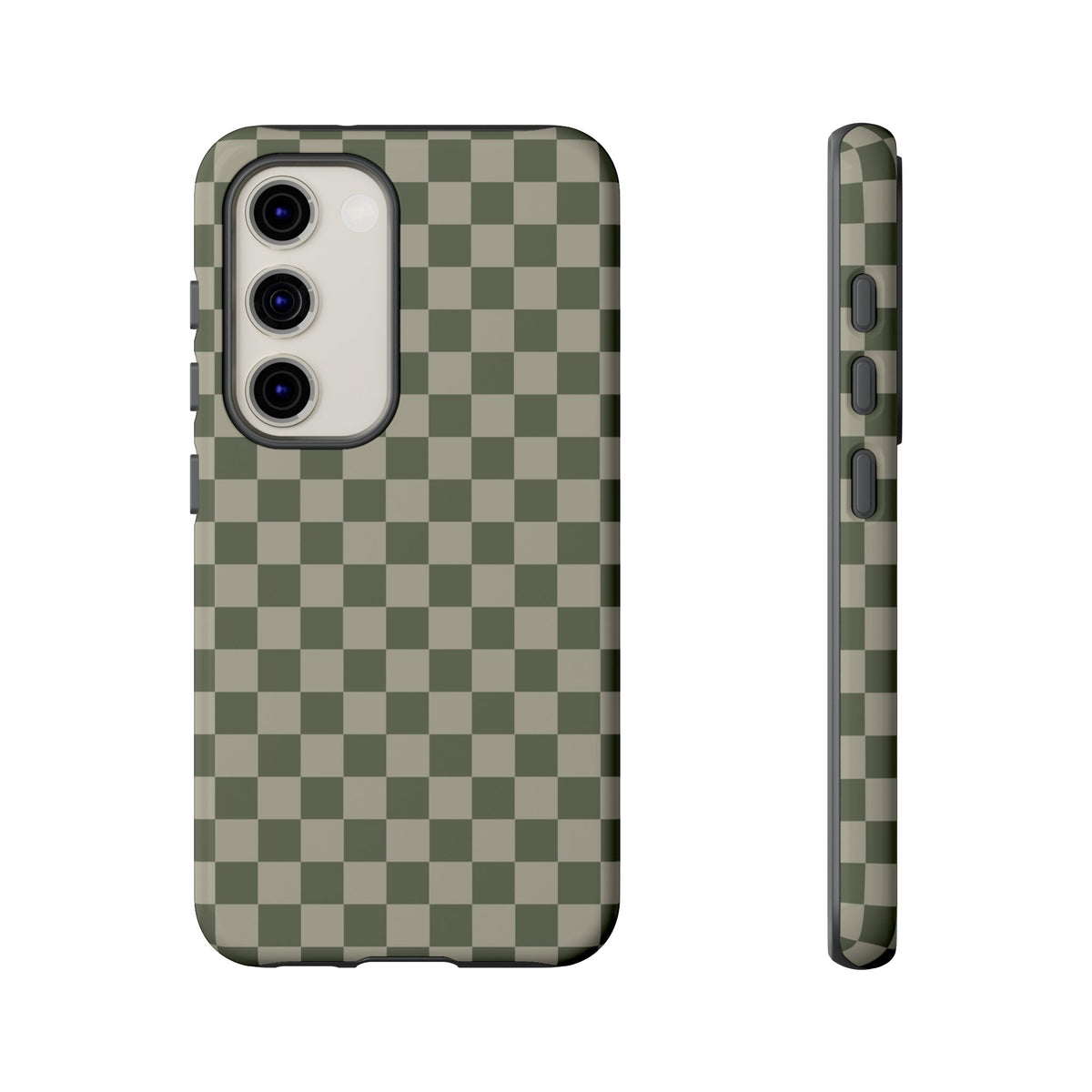 Bold Olive Green Checked Pattern Phone Case - Green Phone Case - Samsung Galaxy S23 / Glossy