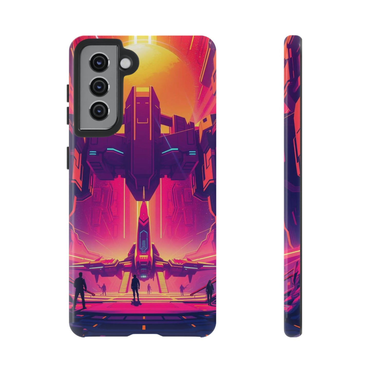Samsung Galaxy S21 / Glossy Phone Case - Alien Landing Pad Design Phone Case
