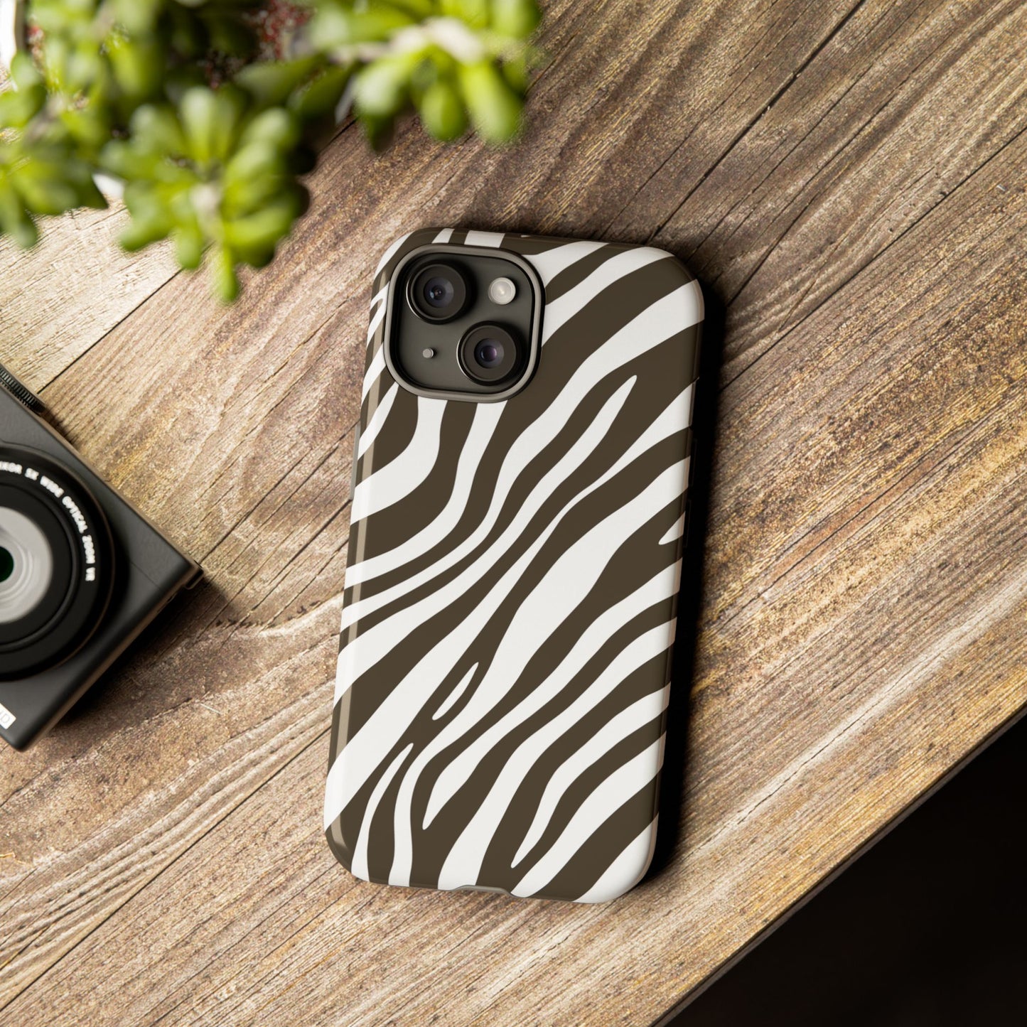 Modern Mocha Zebra Print Phone Case