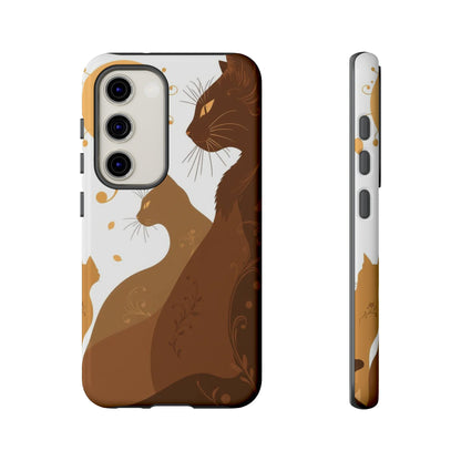 Samsung Galaxy S23 / Glossy Phone Case - Abstract Cat Pattern Design Phone Case