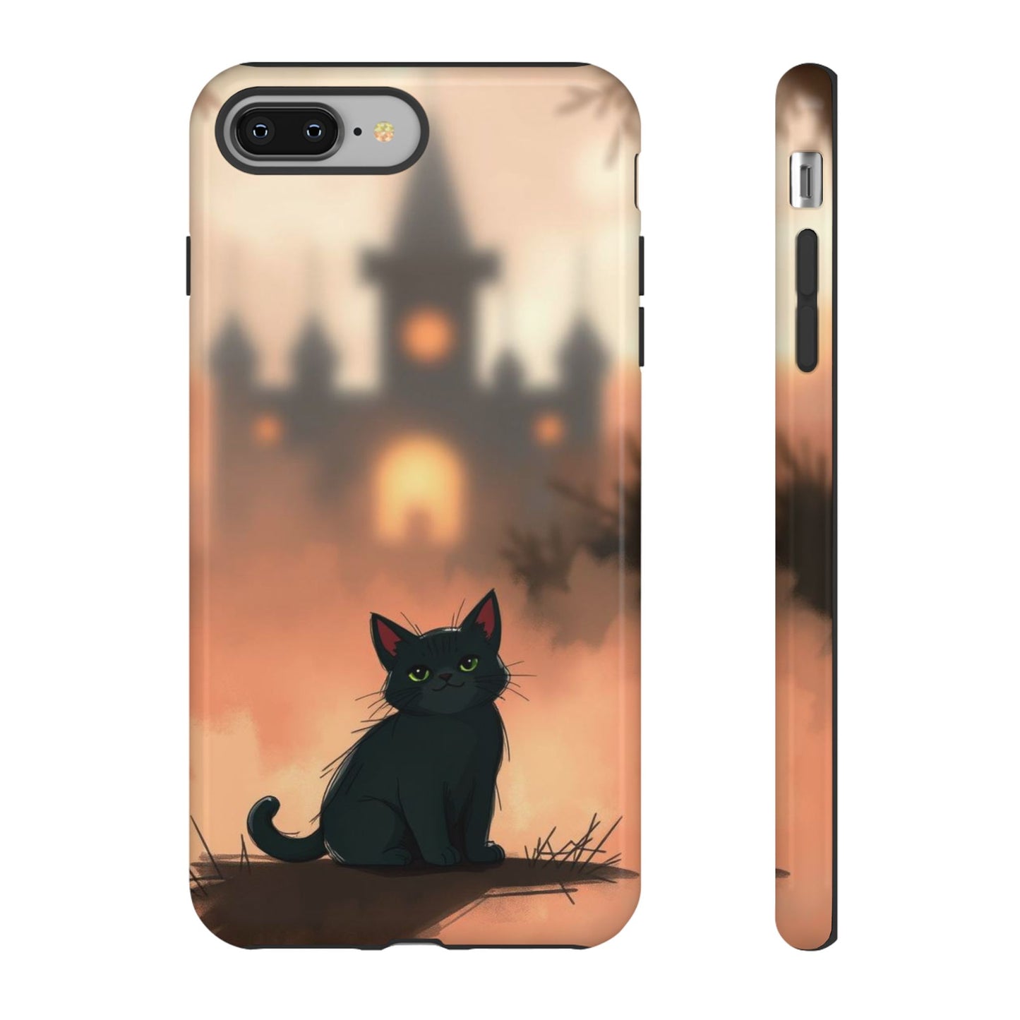 iPhone 8 Plus / Glossy Phone Case - Cute Gothic Cat Design Phone Case
