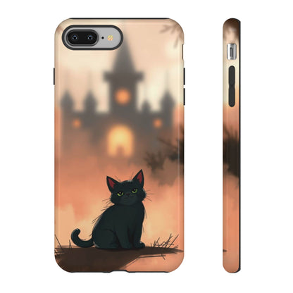 iPhone 8 Plus / Glossy Phone Case - Cute Gothic Cat Design Phone Case