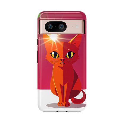 Google Pixel 8 / Glossy Phone Case - Flashing Cat Design Phone Case