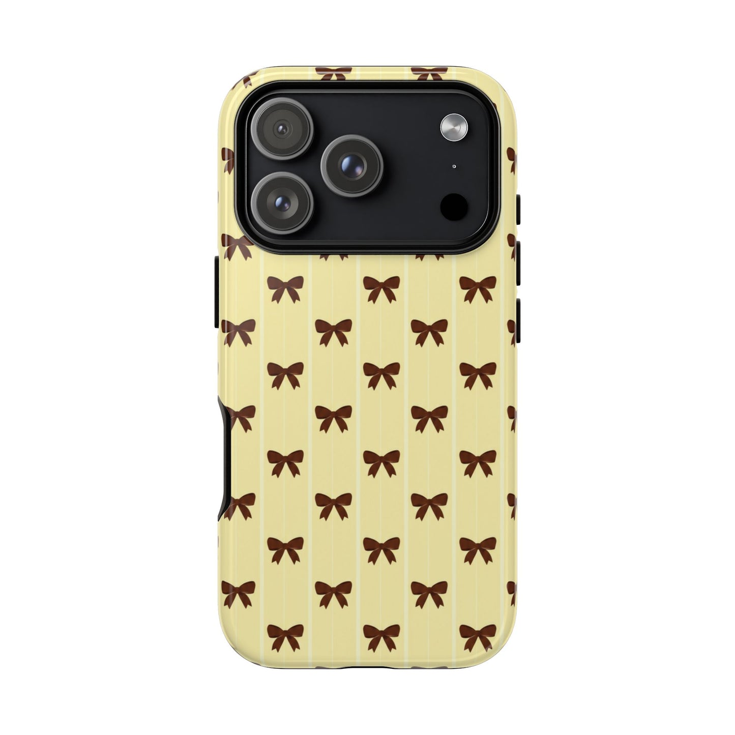 Retro Chocolate Brown Bow Pattern Phone Case