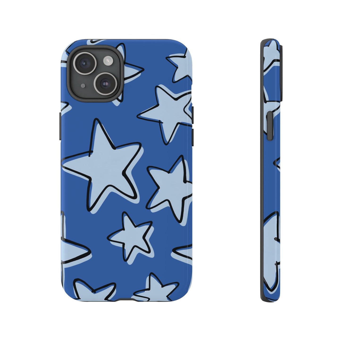 Cobalt Blue Doodle Star Phone Case