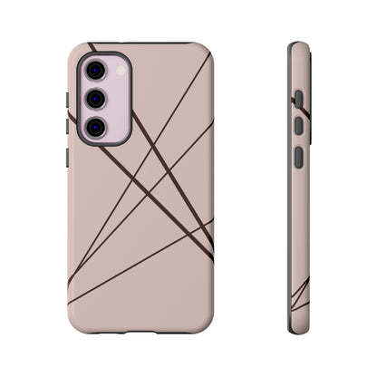 Abstract Pink with Brown Lines Phone Case - Pink Phone Case - Samsung Galaxy S23 Plus / Glossy