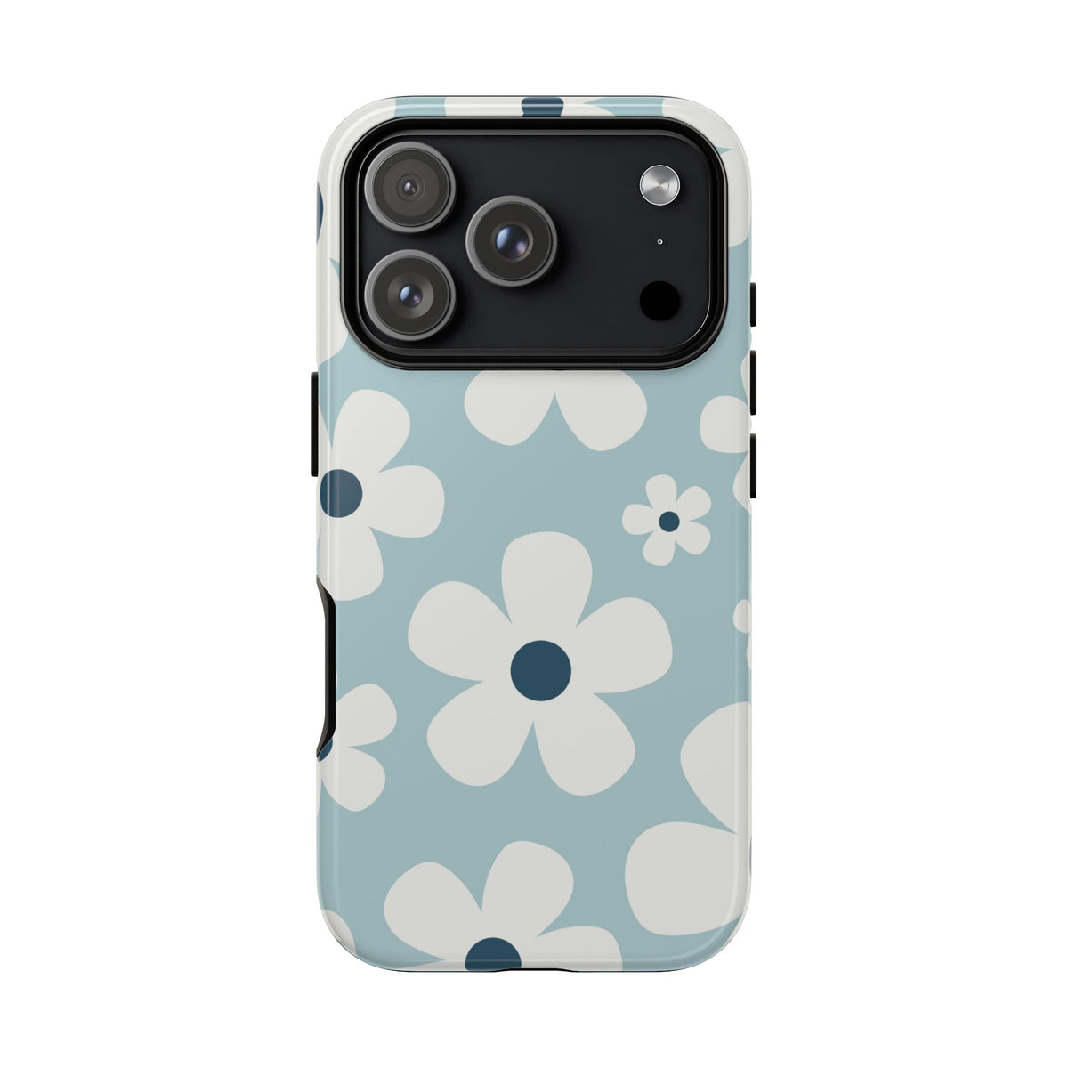 Cute Light Blue Daisy Pattern Phone Case - Blue Phone Case - iPhone 18 Pro / Glossy