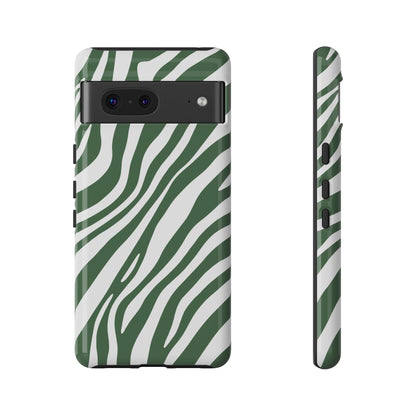 Modern Sage Zebra Print Phone Case