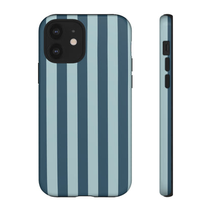 Blue Stripe Pattern Phone Case - Blue Phone Case - iPhone 12 / Glossy