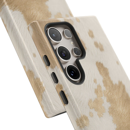 Elegant Champagne Cow Print Phone Case