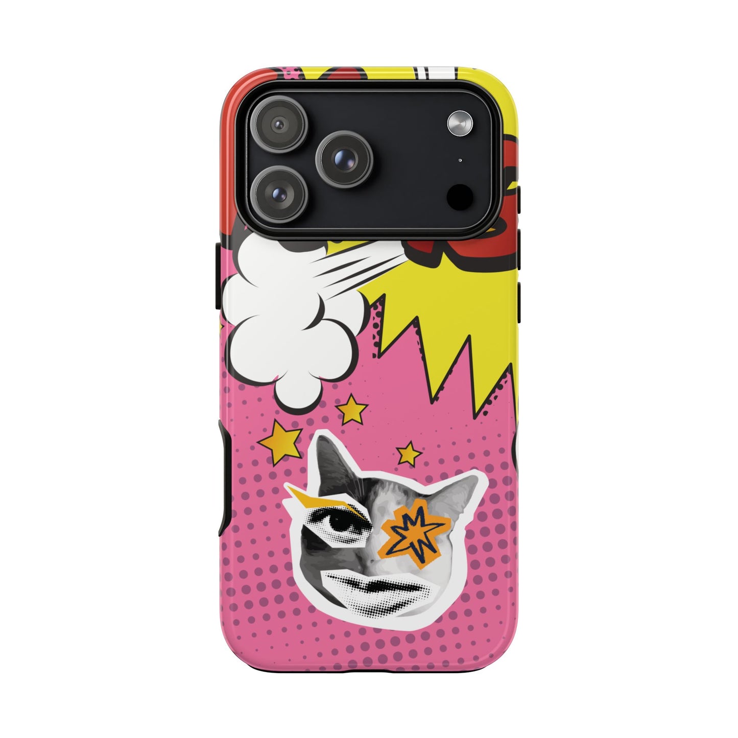 Bold Pink Pop Art Cat Phone Case - Pink Phone Case - iPhone 17 Pro Max / Glossy