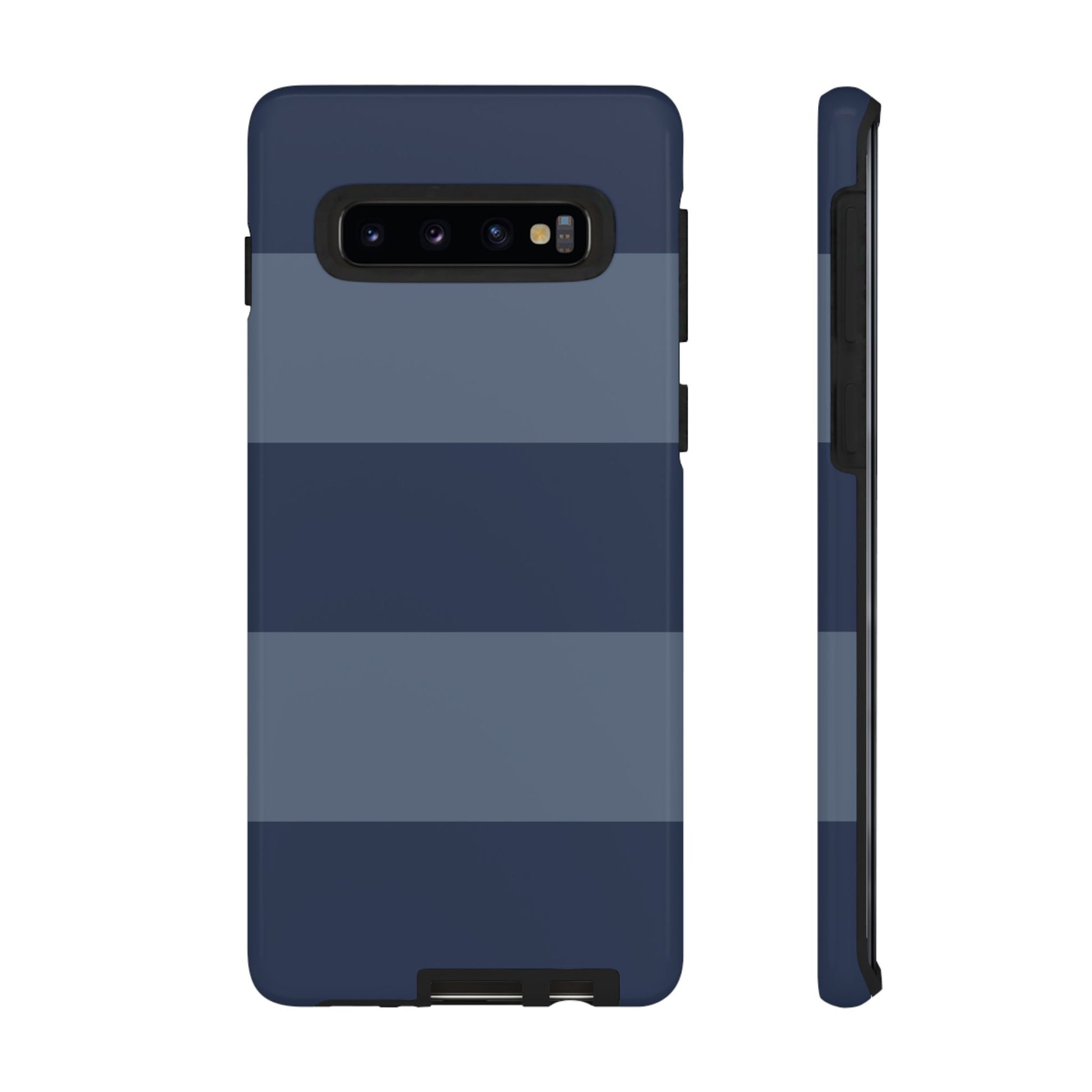 Dark Blue Horizontal Stripe Pattern Phone Case - Blue Phone Case