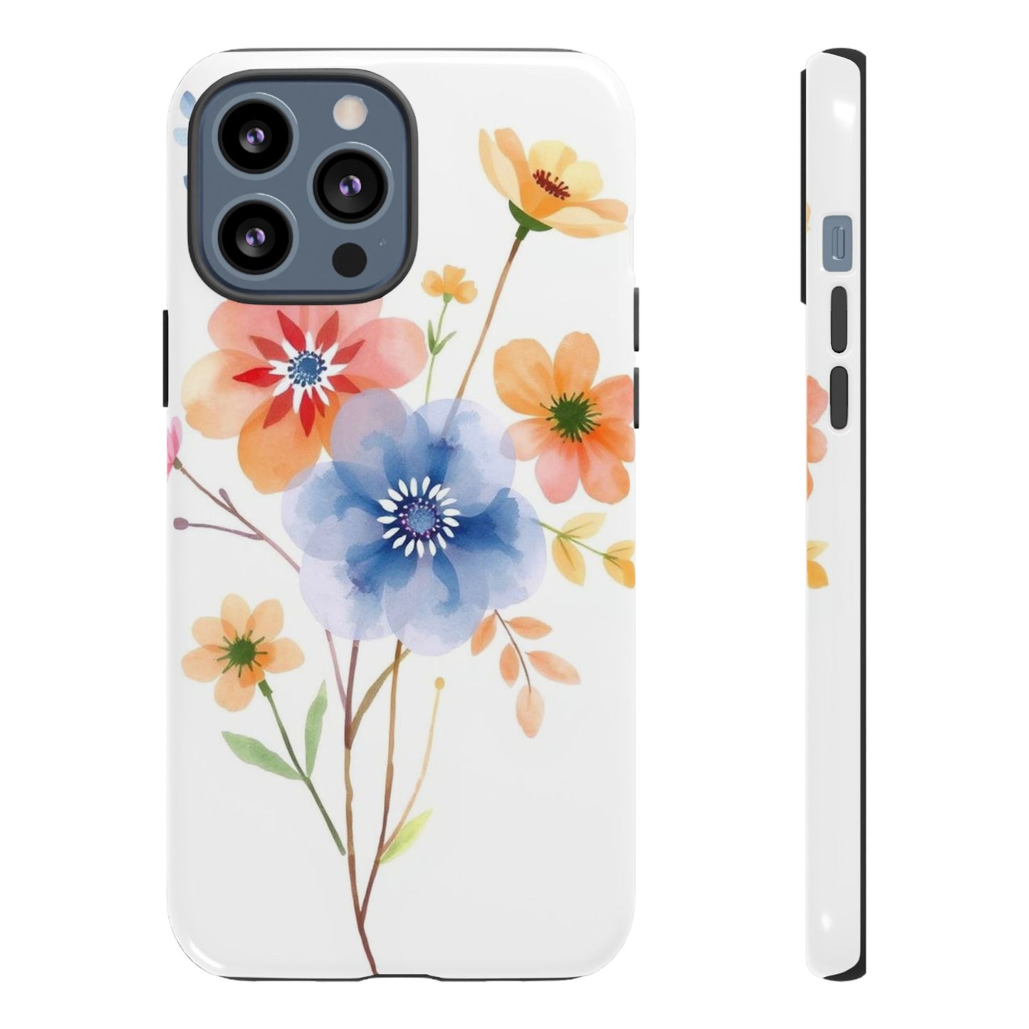 iPhone 13 Pro Max / Glossy Phone Case - Boho Chic Watercolour Bouquet Pattern Phone Case