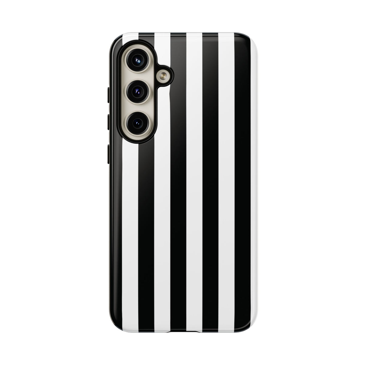 Simple Black & White Stripe Pattern Phone Case - White Phone Case - Samsung Galaxy S24 Plus / Glossy