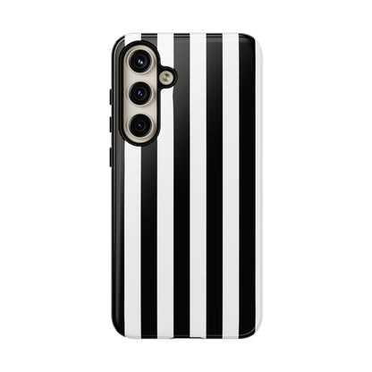 Simple Black & White Stripe Pattern Phone Case - White Phone Case - Samsung Galaxy S24 Plus / Glossy