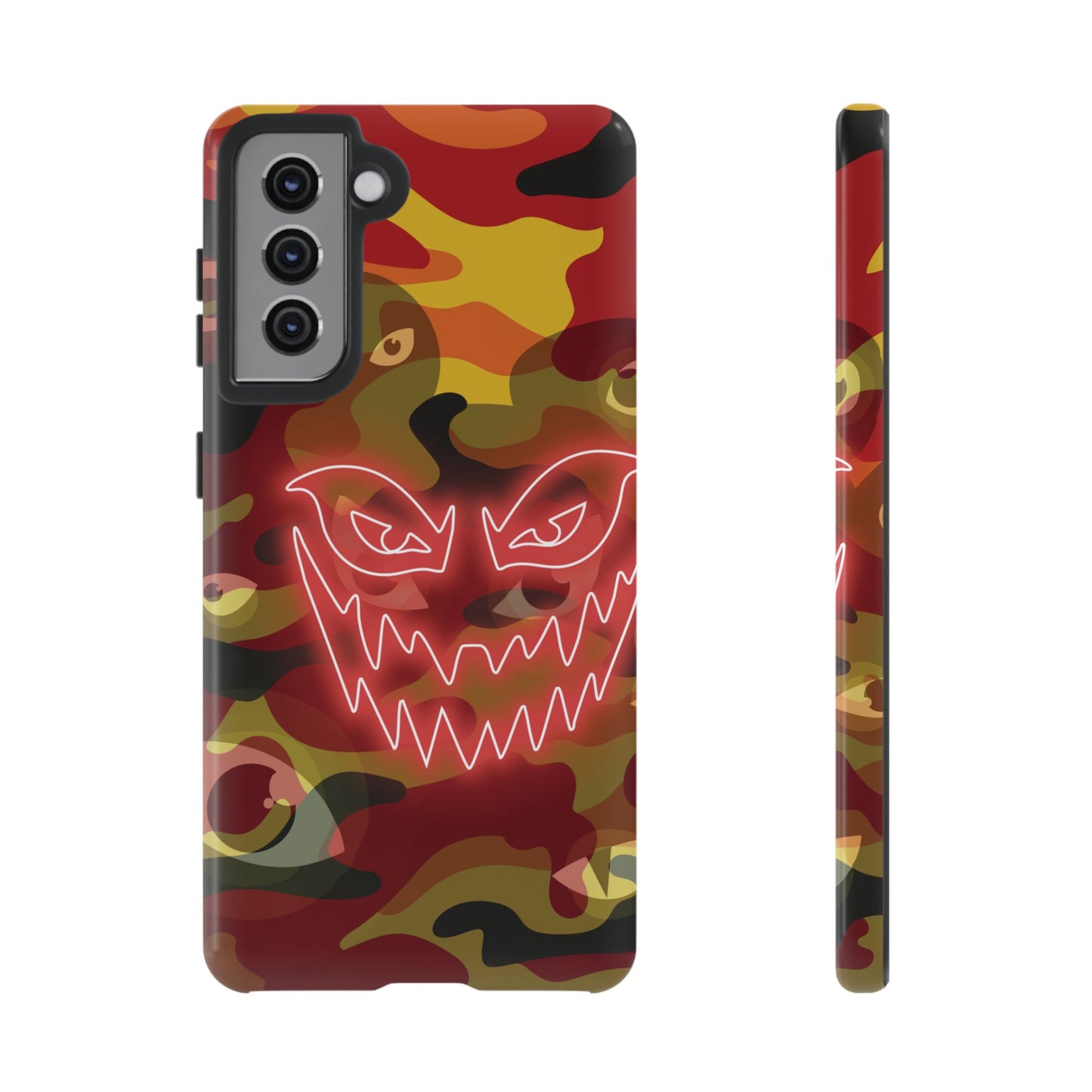 Inferno Neon Face Camo Phone Case - Red Phone Case - Samsung Galaxy S21 / Glossy