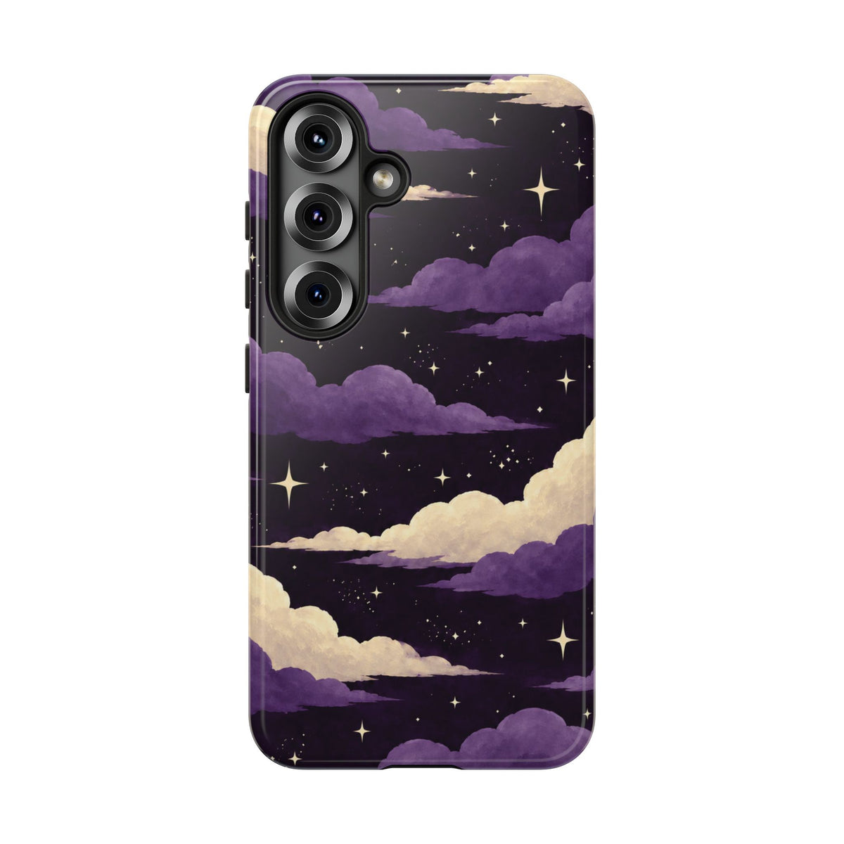 Illustrated Purple Clouds & Stars Phone Case