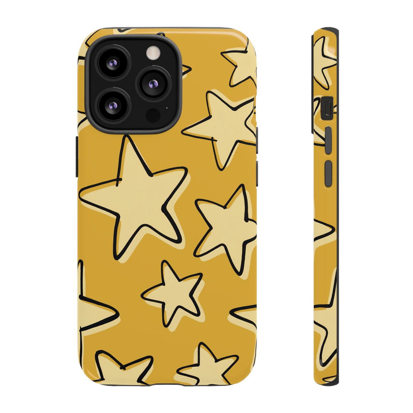 Golden Yellow Doodle Star Phone Case