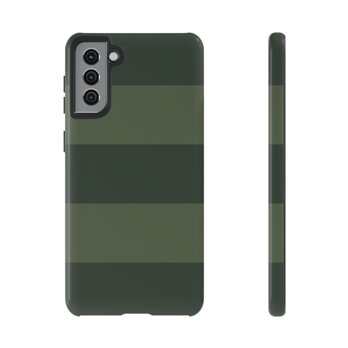 Green Horizontal Stripe Pattern Phone Case - Green Phone Case - Samsung Galaxy S21 Plus / Glossy