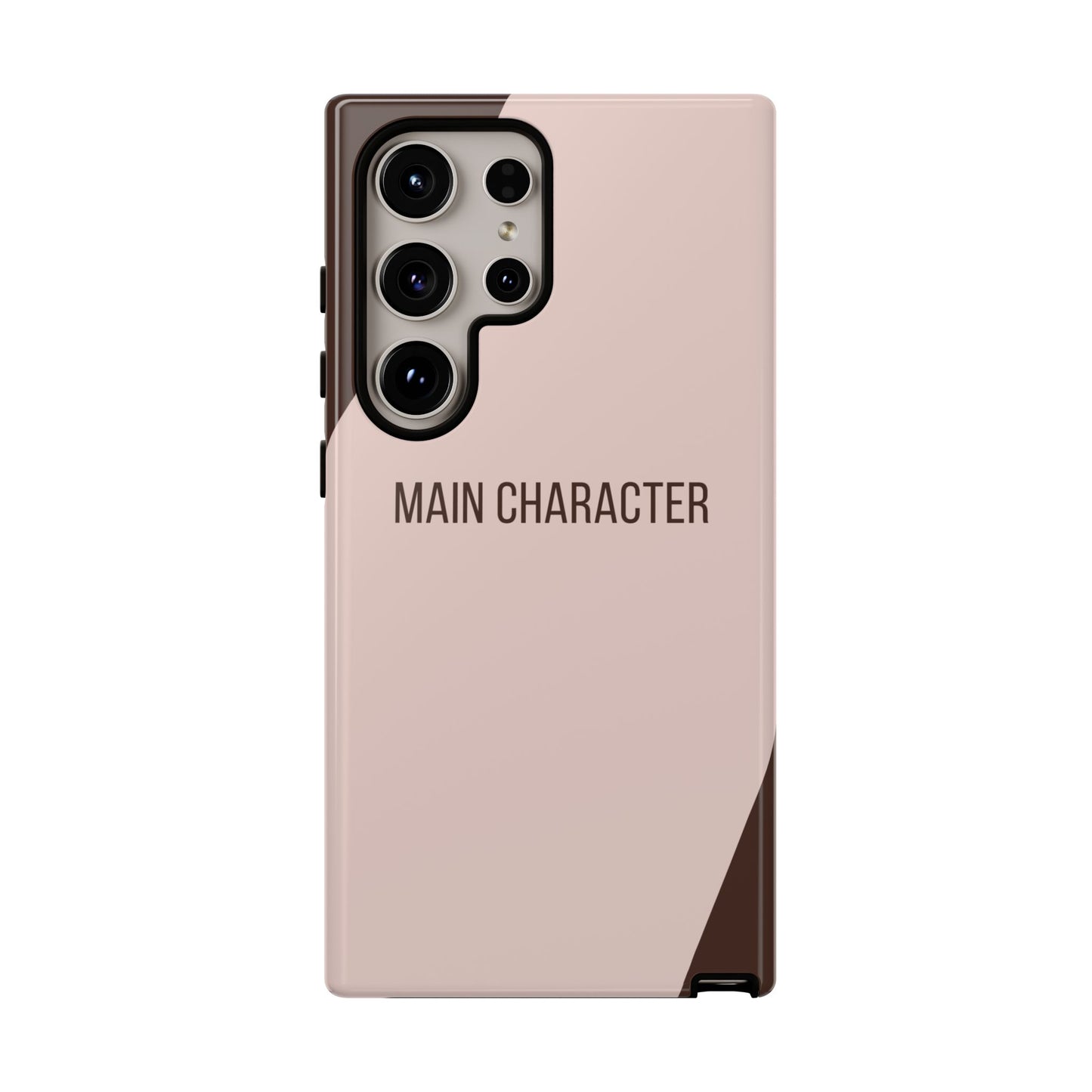Samsung Galaxy S24 Ultra / Glossy Phone Case - Sassy Statement Case ’Main Character’ in Pink & Brown