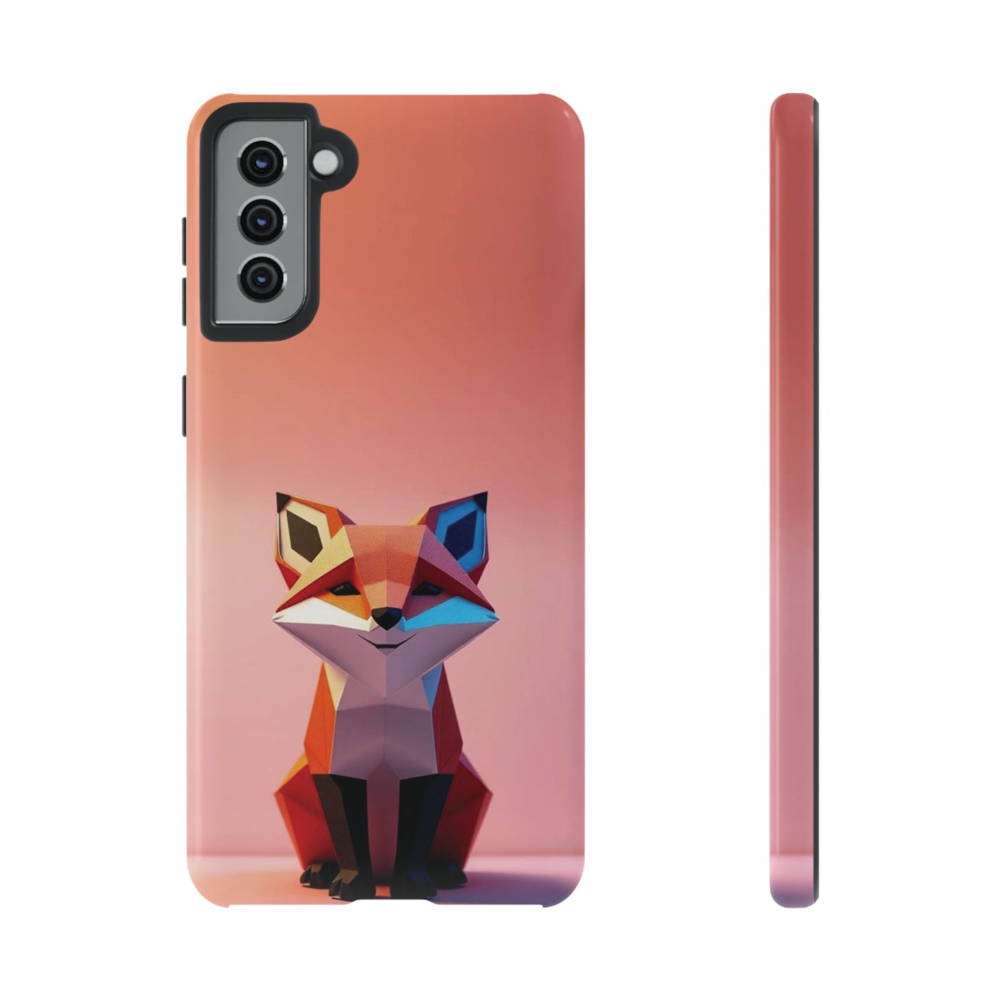 Samsung Galaxy S21 Plus / Glossy Phone Case - Origami Fox Design Phone Case