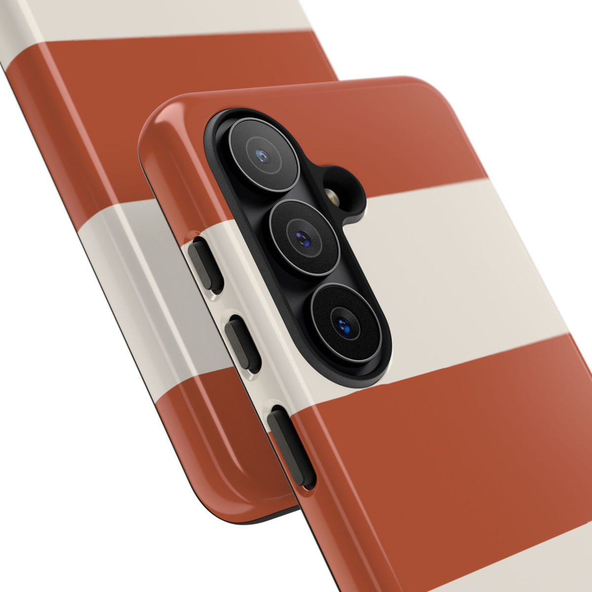 Terracotta Horizontal Stripe Pattern Phone Case - Orange Phone Case