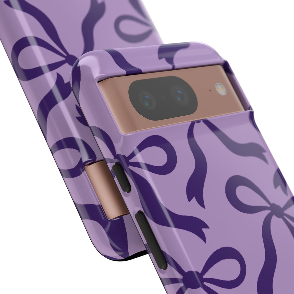 Bold Lilac and Deep Purple Bow Pattern Phone Case - Purple Phone Case