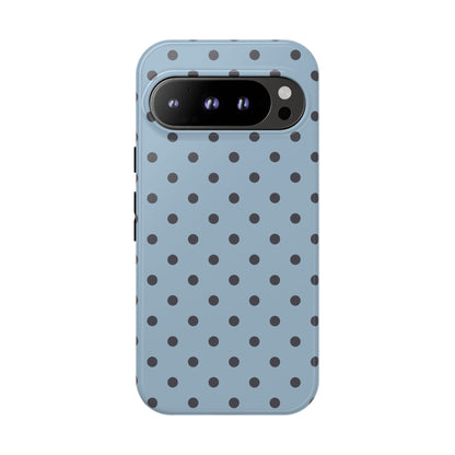 Light Blue with Dark Blue Dot Pattern Phone Case