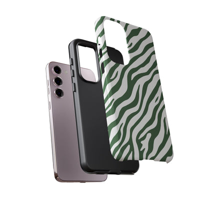 Stylish Sage Zebra Print Phone Case