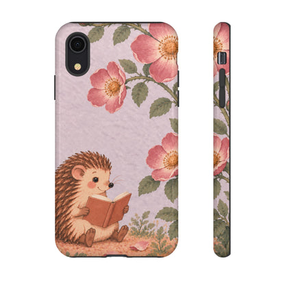 Whimsical Lilac Hedgehog and Wild Rose Phone Case - Purple Phone Case - iPhone XR / Glossy