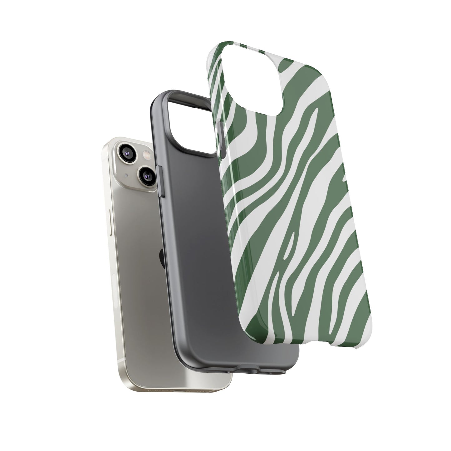 Modern Sage Zebra Print Phone Case