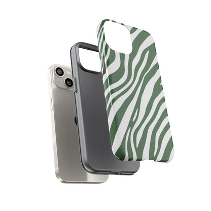 Modern Sage Zebra Print Phone Case