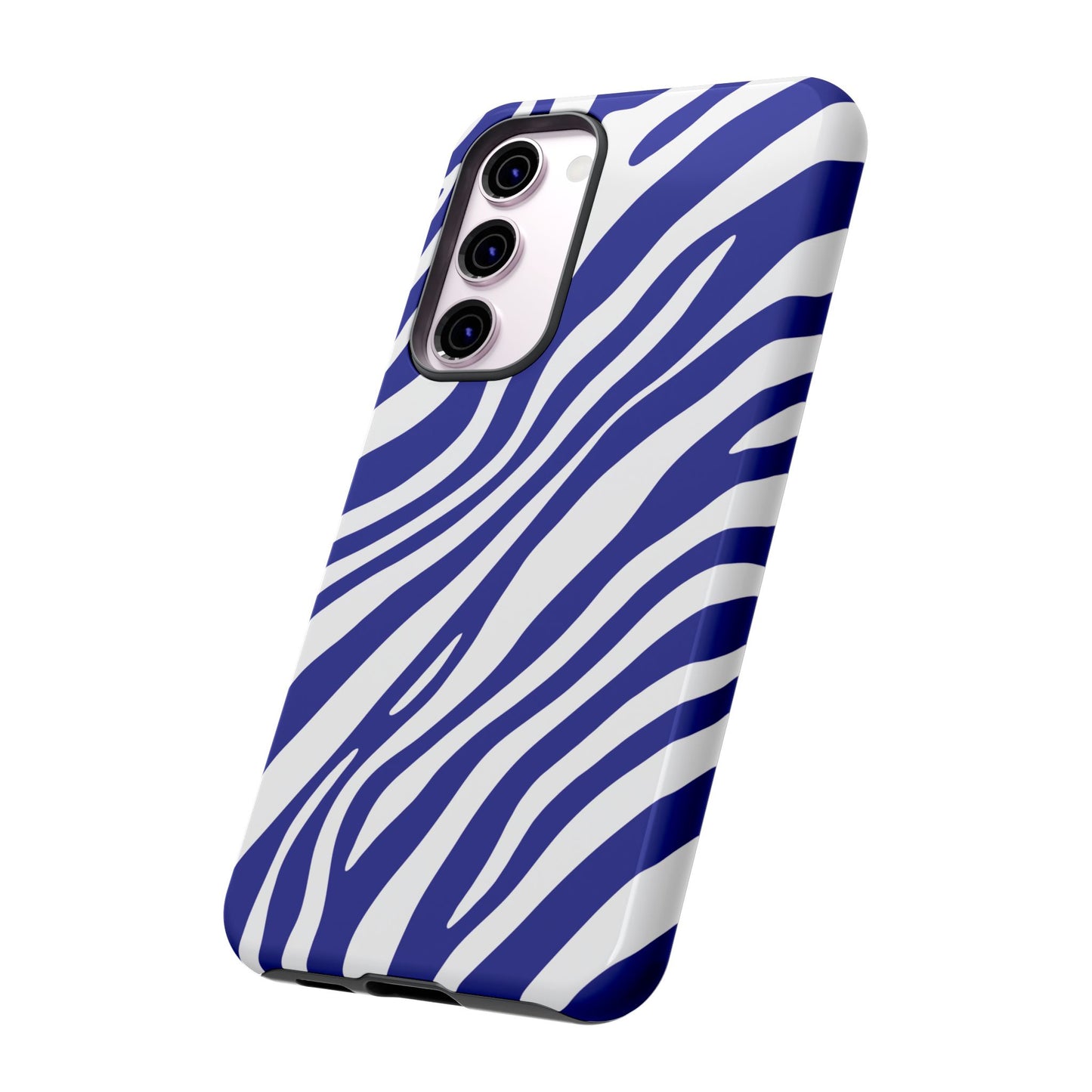 Modern Electric Blue Zebra Print Phone Case