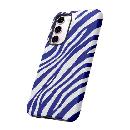 Modern Electric Blue Zebra Print Phone Case