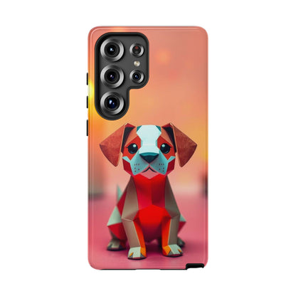 Samsung Galaxy S25 Ultra / Glossy Phone Case - Origami Dog Design Phone Case