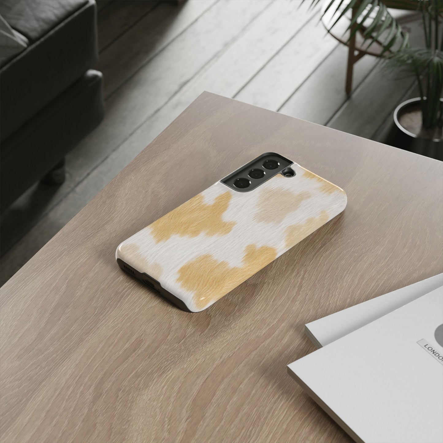 Golden Honey Cow Print Phone Case